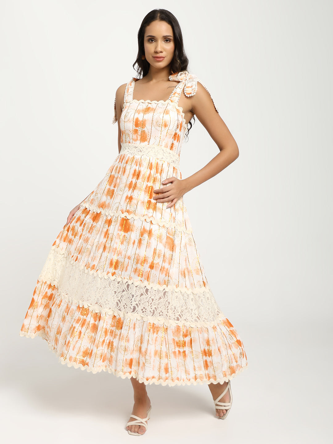 Tie-Dye Sunlit Bloom Boho Maxi Dress