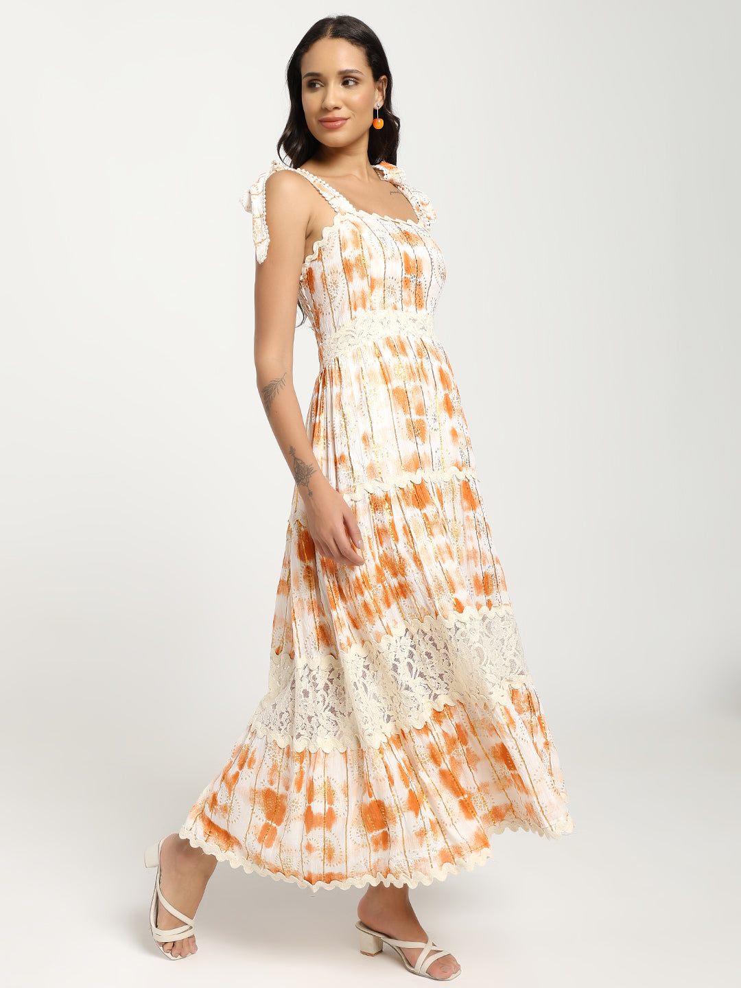 Tie-Dye Sunlit Bloom Boho Maxi Dress