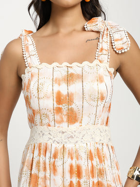 Tie-Dye Sunlit Bloom Boho Maxi Dress