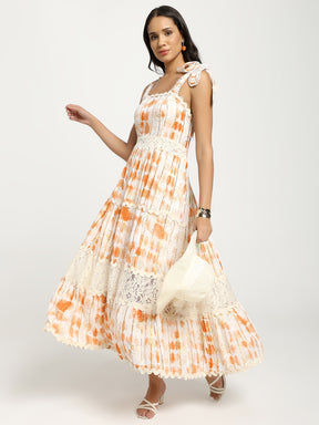 Tie-Dye Sunlit Bloom Boho Maxi Dress
