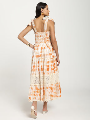 Tie-Dye Sunlit Bloom Boho Maxi Dress