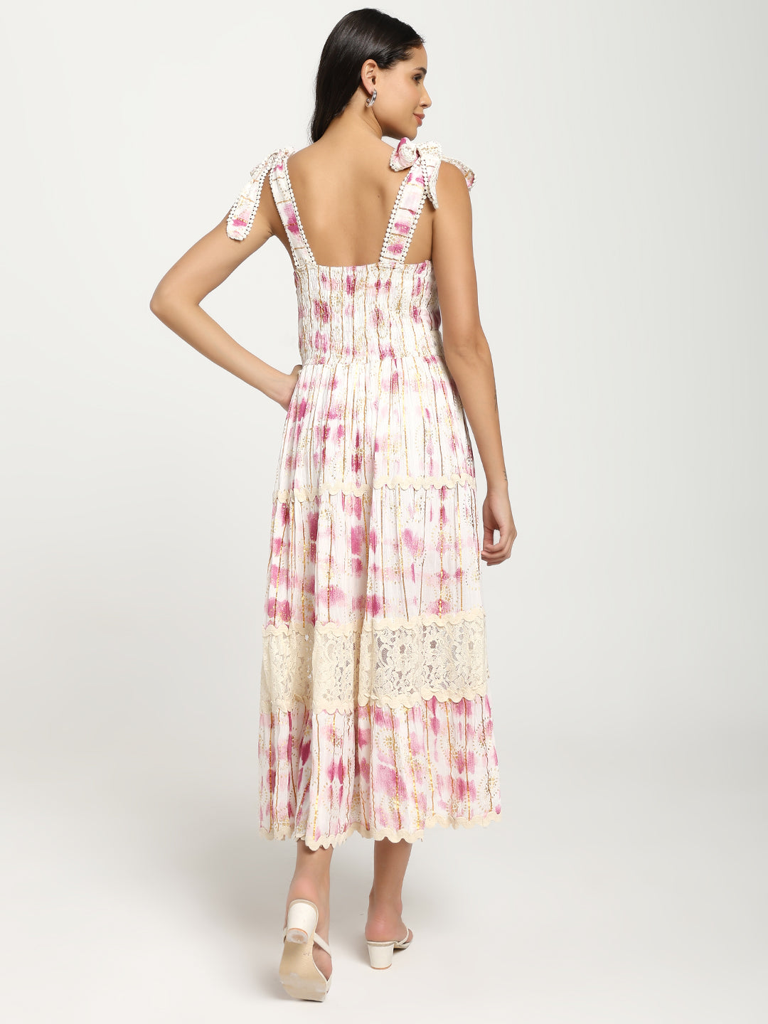Tie-Dye Rose Reverie Boho Maxi Dress