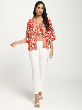 Kimono and Halter Set Crimson Cloud