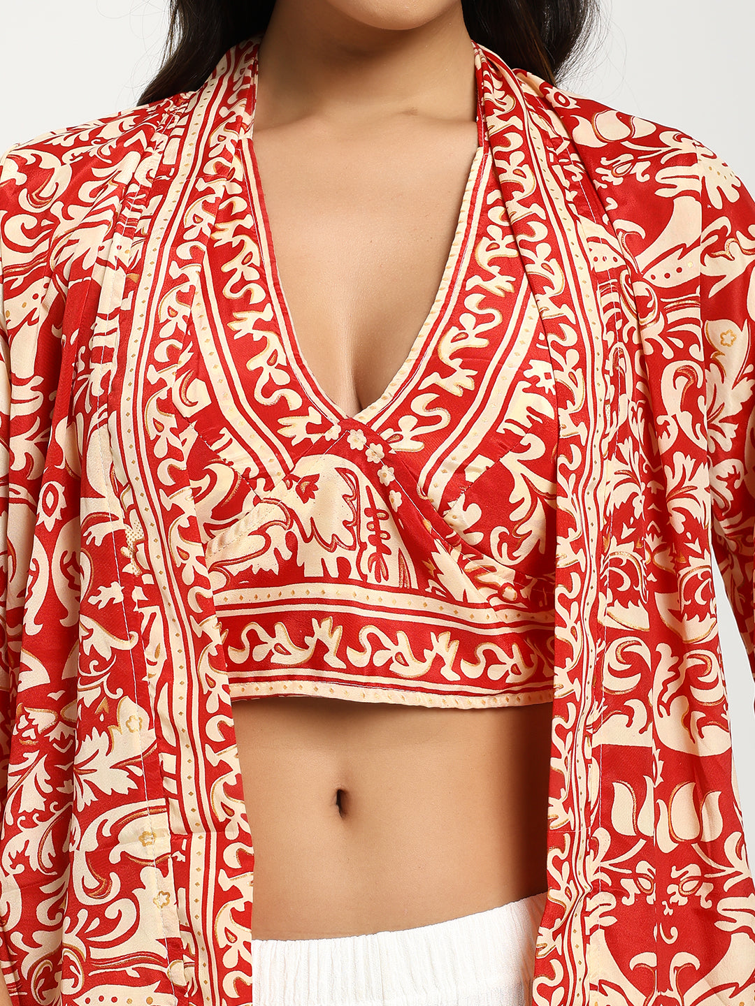Kimono and Halter Set Crimson Cloud