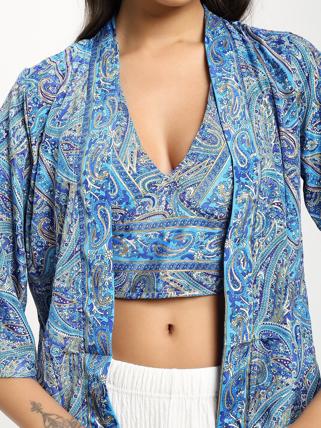 Kimono and Halter Set Icy Horizon