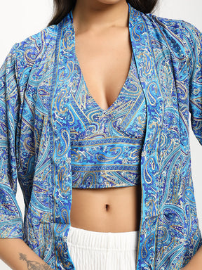 Kimono and Halter Set Icy Horizon