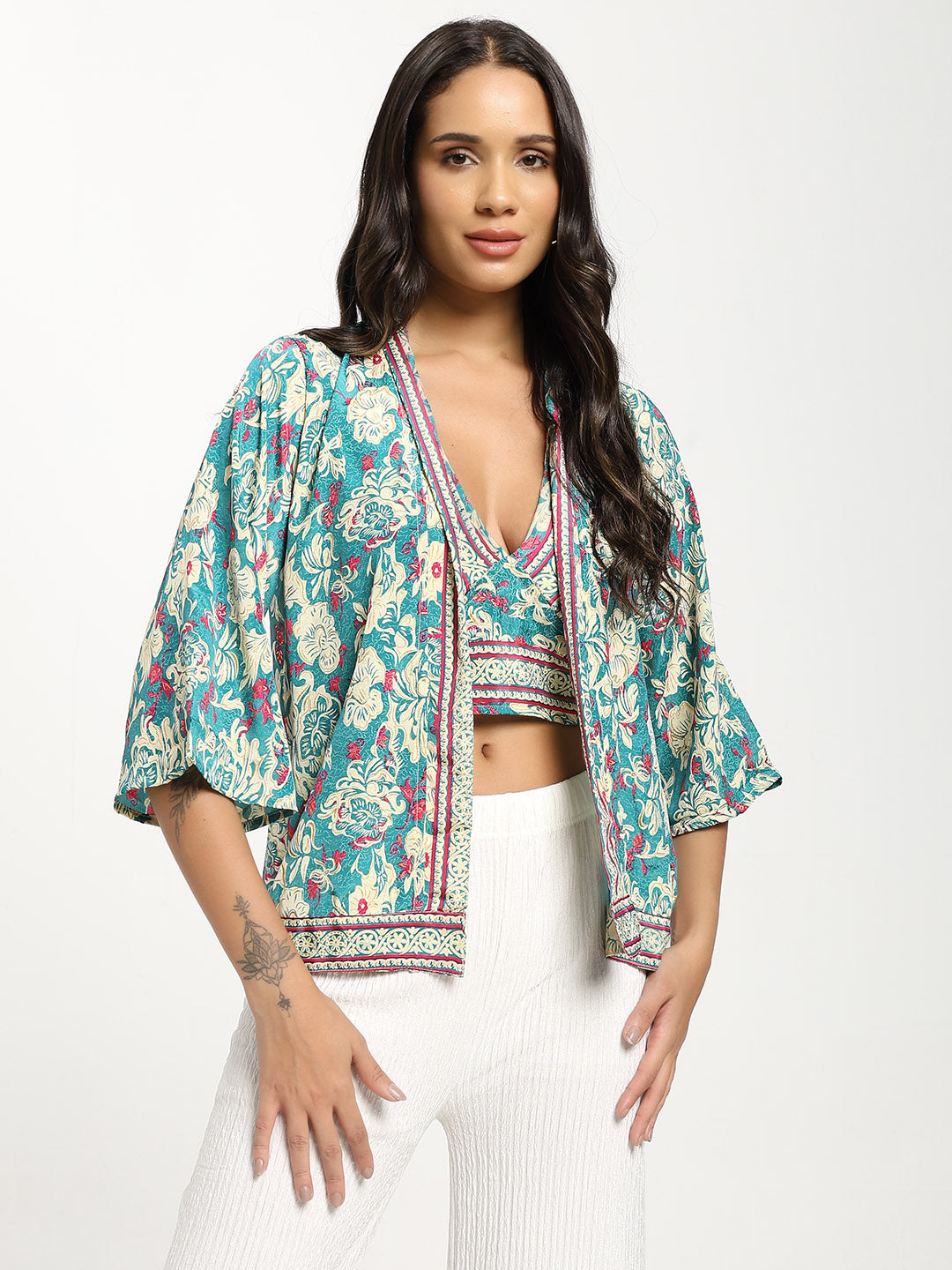 Kimono and Halter Set Lime Frost