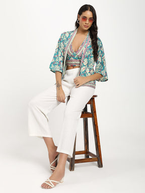 Kimono and Halter Set Lime Frost