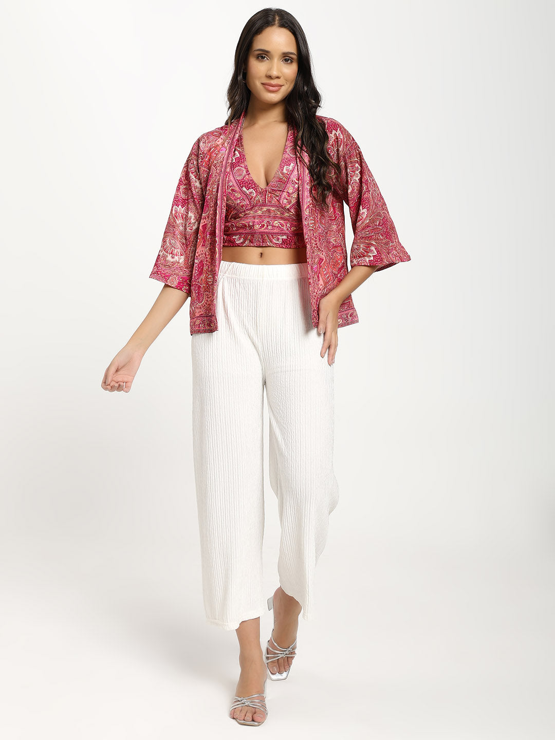 Kimono and Halter Set Baby Pink