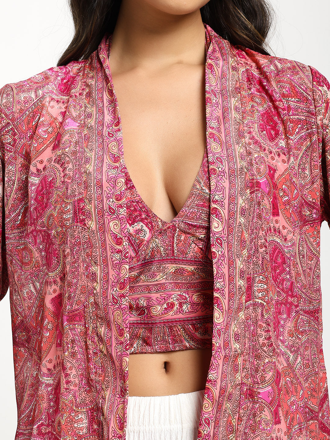 Kimono and Halter Set Baby Pink