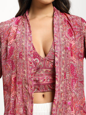 Kimono and Halter Set Baby Pink
