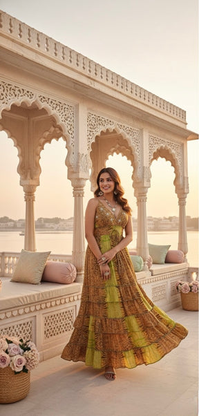 Double Drama Boho Maxi Dress - Lime