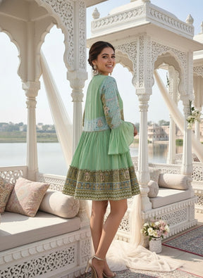 Soft Sage Two Tone Shirt Dress