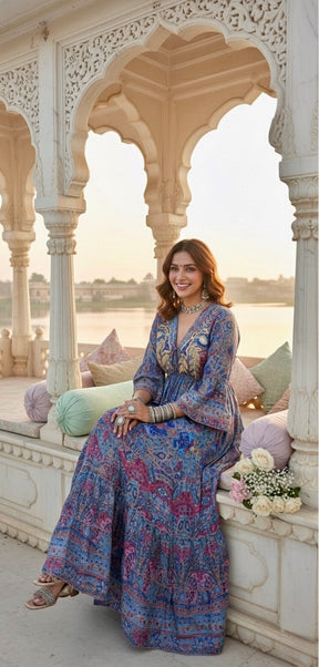 The Blue Romance Boho Maxi Dress