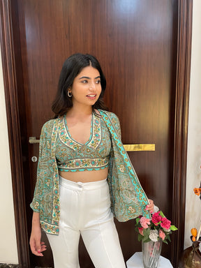 Kimono and Halter Set in Green