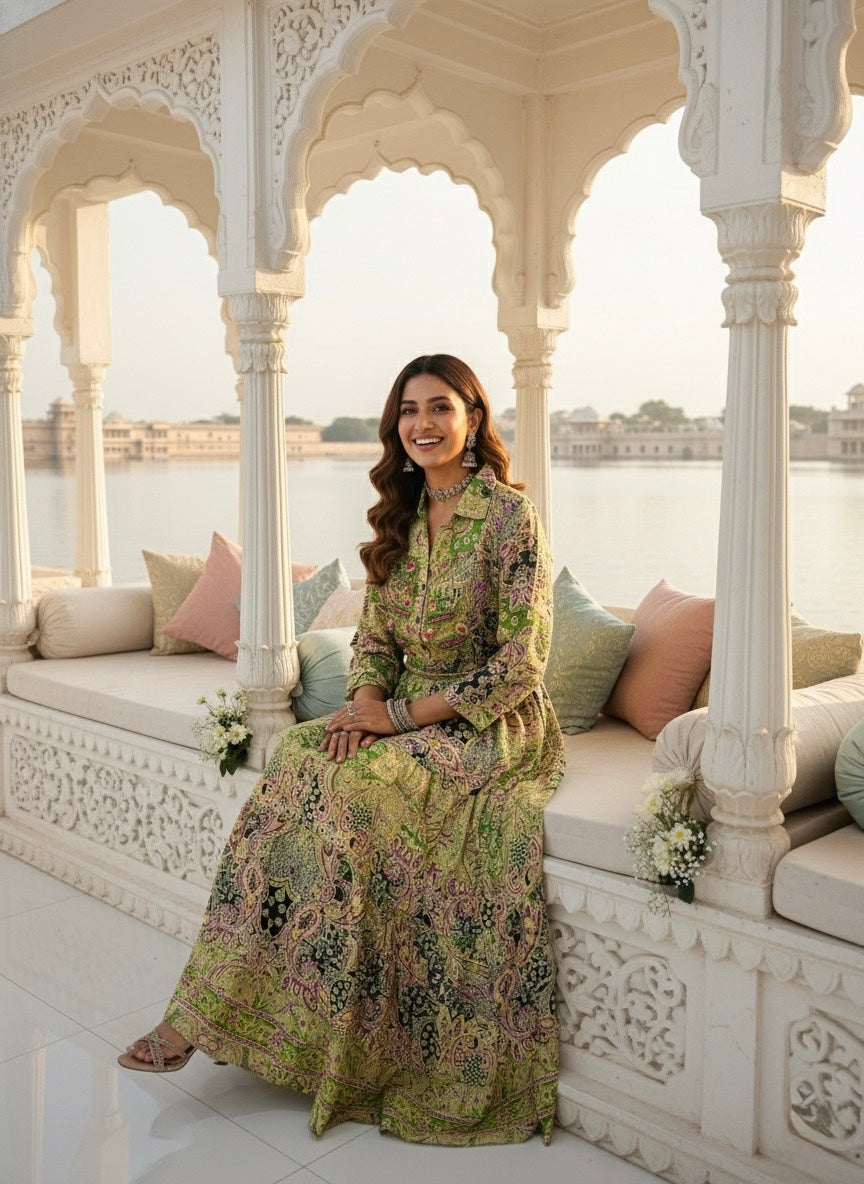 Pastel Garden Glow Boho Maxi Dress