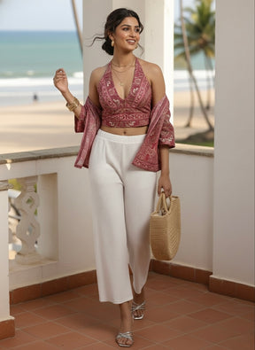 Kimono and Halter Set Baby Pink