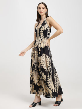 Printed Cotton Maxi Dress in Desert Bloom