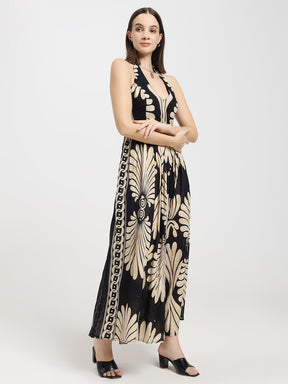 Printed Cotton Maxi Dress in Desert Bloom