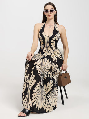 Printed Cotton Maxi Dress in Desert Bloom
