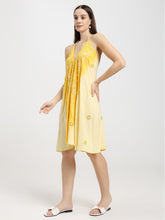 Embroidery work Short Tie Back Backless Maxi Dress - Sunlight Blossom