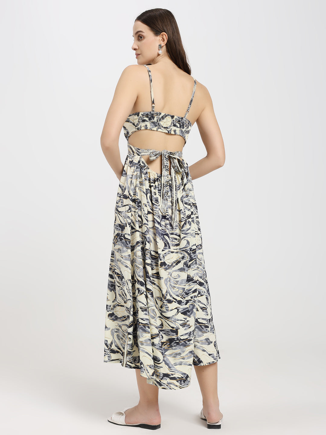 Ink Tide Midi Maxi  Dress