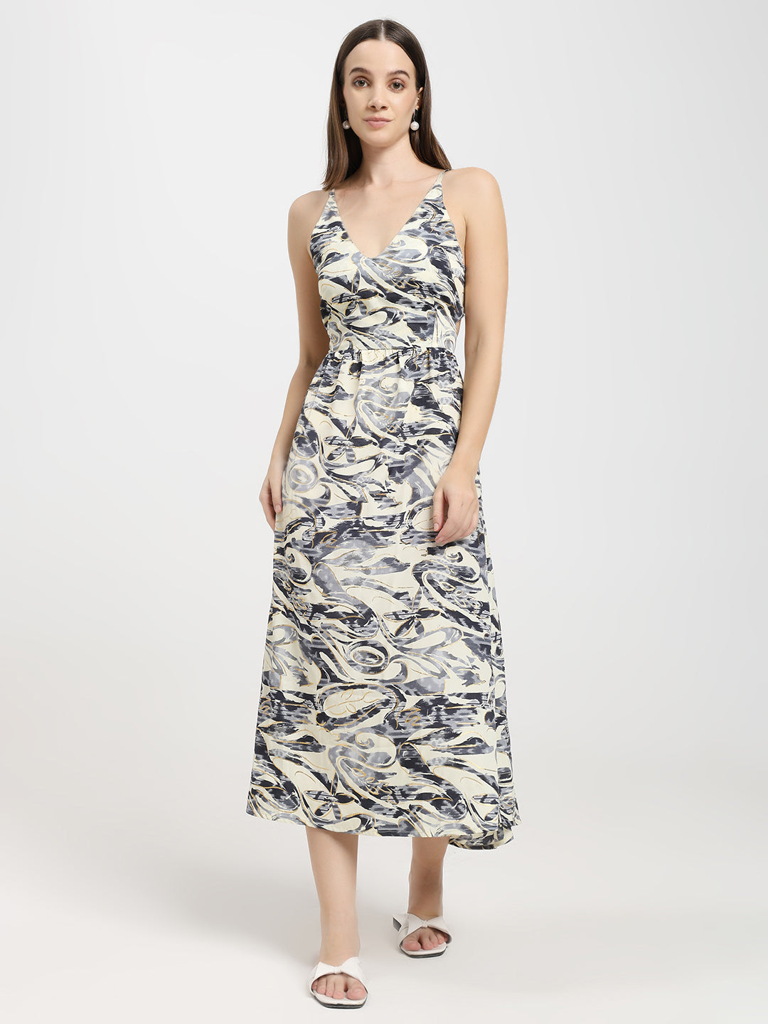 Ink Tide Midi Maxi  Dress