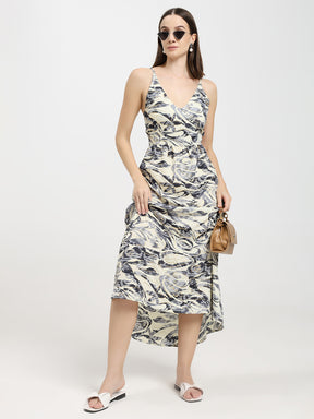Ink Tide Midi Maxi  Dress