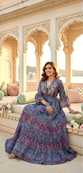 The Blue Romance Boho Maxi Dress