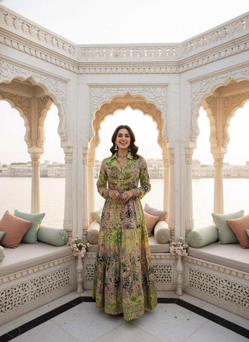 Pastel Garden Glow Boho Maxi Dress