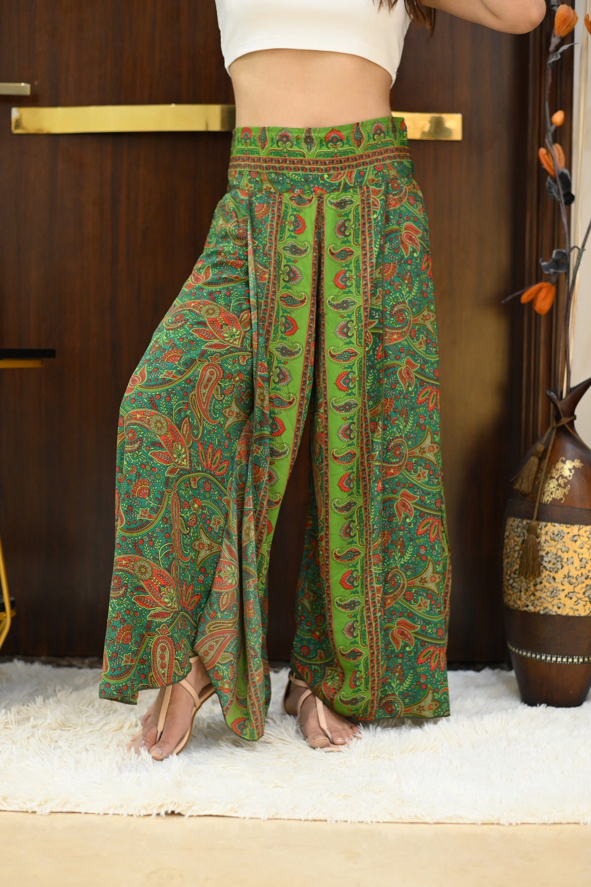 Side Slit Boho Printed Trouser