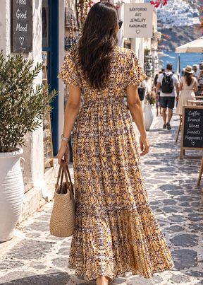 V Neck Cotton Long Dress -     Mocca Maré ✨