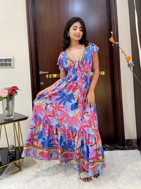 Tied-Up Wanderlust Maxi - Ocean Breeze