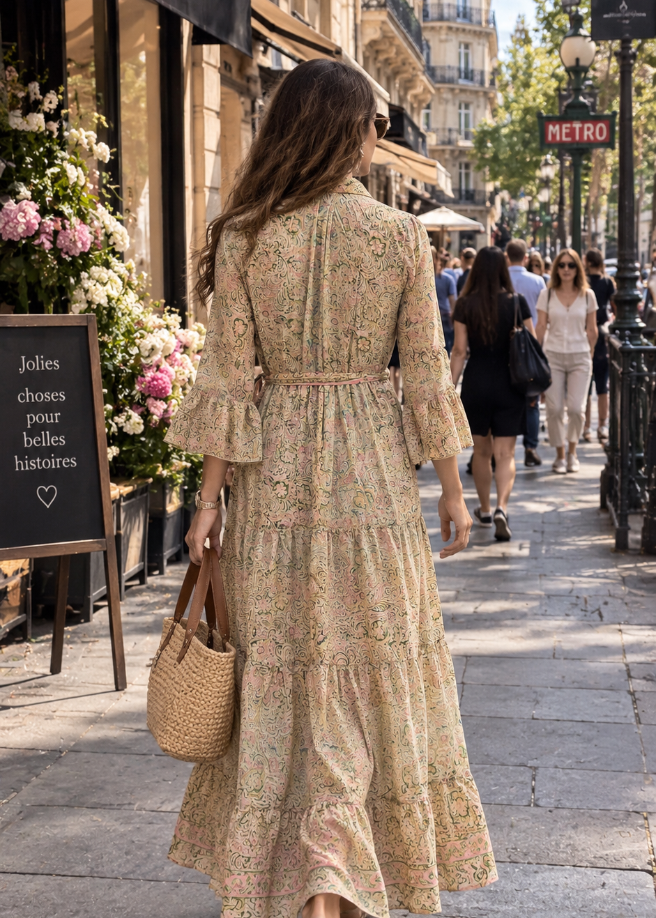 ✨Collor Pattern  Boho Printed Maxi Dress Paisley Whisper