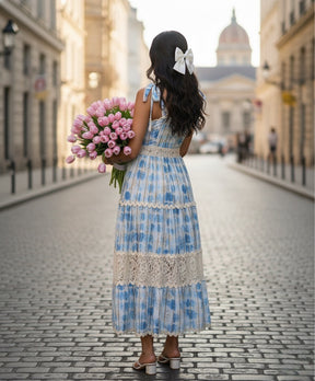 Tie-Dye  Ocean Whisper Boho Maxi Dress