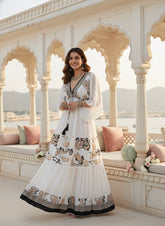 ⬆️Rising - Criss Cross Boho Printed Embroidered Hand Work Butterfly sleeves maxi dress in Whispering Fern