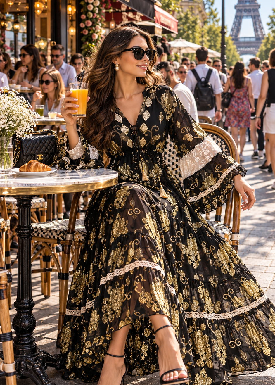 ✨Jaquard Embroidered Maxi Dress Royal Bohemia