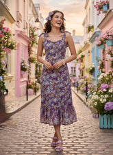 ⌛️Low Stock-SmisingBee Floral Print Midi Dress