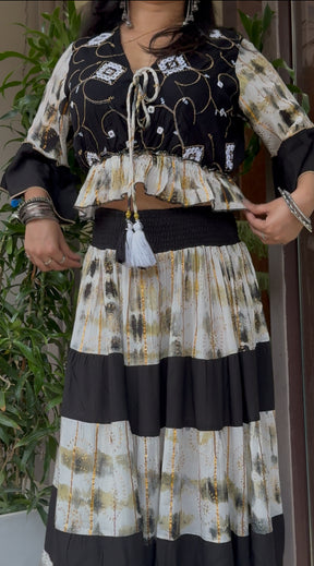 Hand Embroidery Featured Frill on the Way Co-ord Set