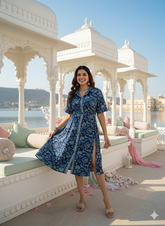 Straight Fit Boho Printed Shirt Dress