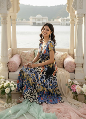 Tied-Up Wanderlust Maxi - Sunset Noir