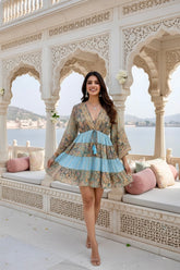 Multi color Blue Skies Dress