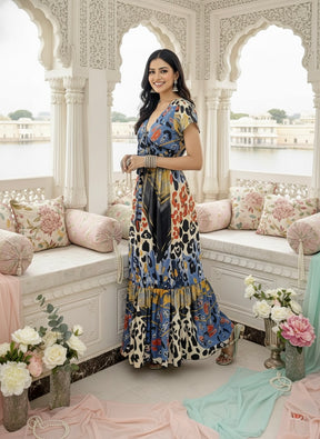 Tied-Up Wanderlust Maxi - Sunset Noir