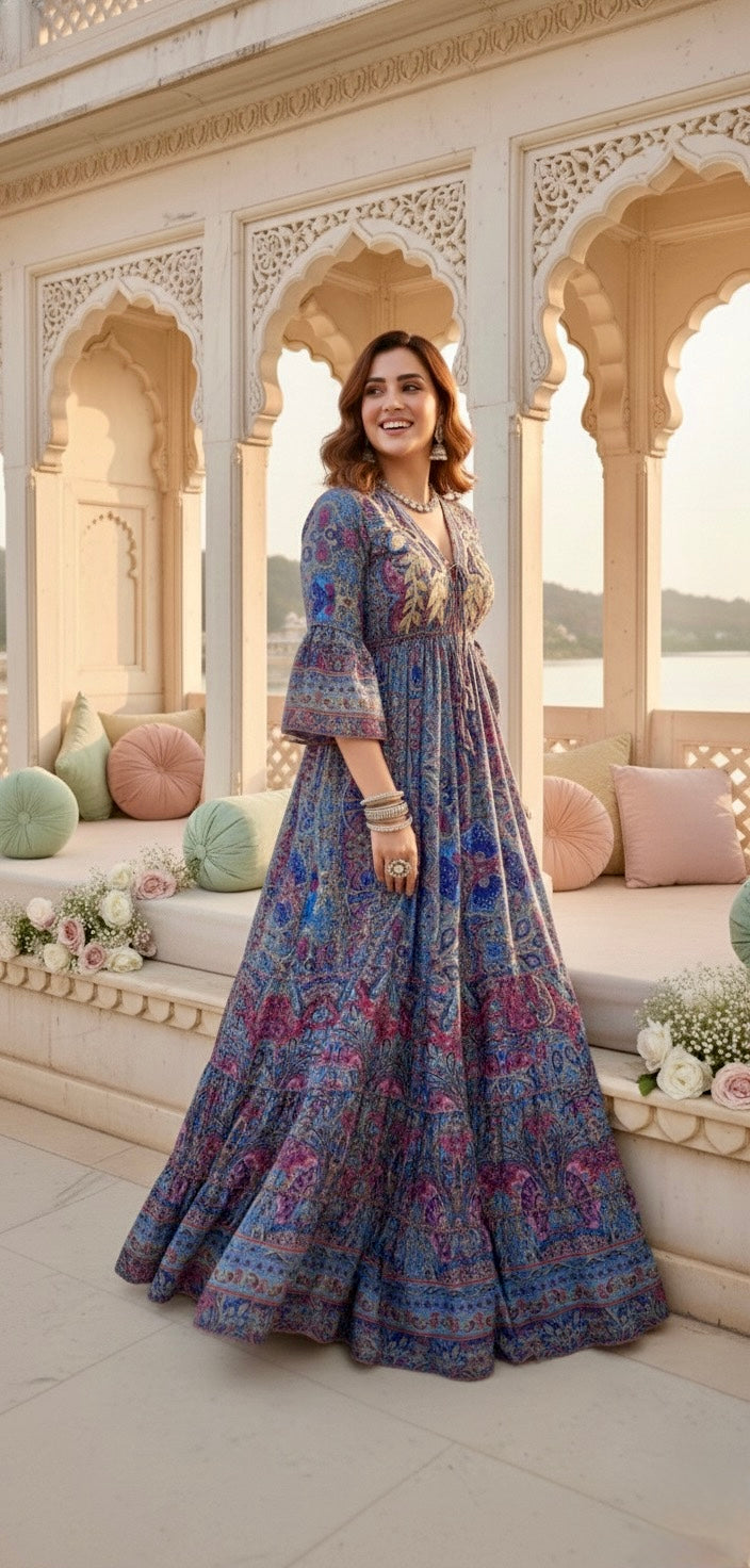 The Blue Romance Boho Maxi Dress