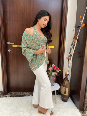 Kimono and Halter Set in Green