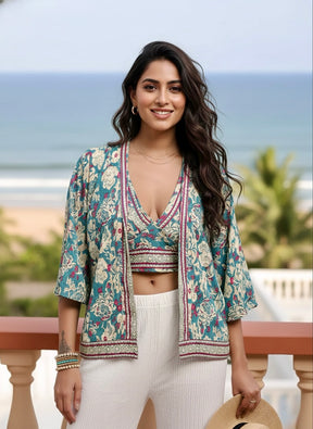 Kimono and Halter Set Lime Frost