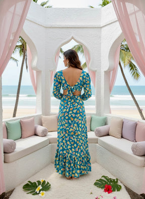 ⬆️Rising - Seaside Chic Tie Back Cotton Long Dress