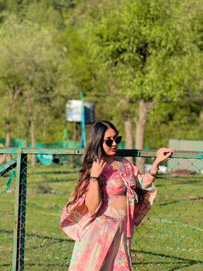 Wrap Top and Boho Printed Skirt Co-ord Set