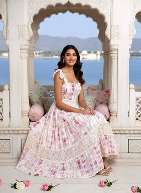 Tie-Dye Rose Reverie Boho Maxi Dress