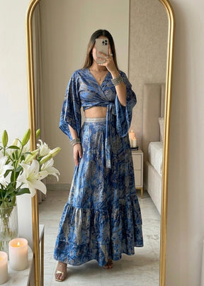 Wrap Top and Boho Printed Skirt Co-ord Set